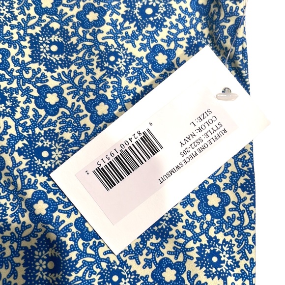 NWT Sea New York Ida Ruffle 1 PC Swimsuit Blue SZ L - Picture 8 of 9